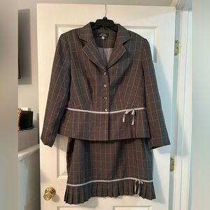 Gray and Blue Suit with Skirt